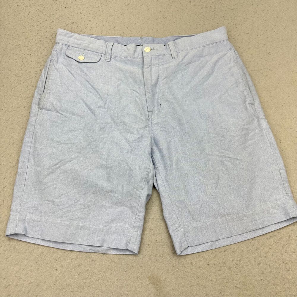 Polo Ralph Lauren Chino Shorts Mens 33 Chambray Light Blue Classic Fit 9" Inseam